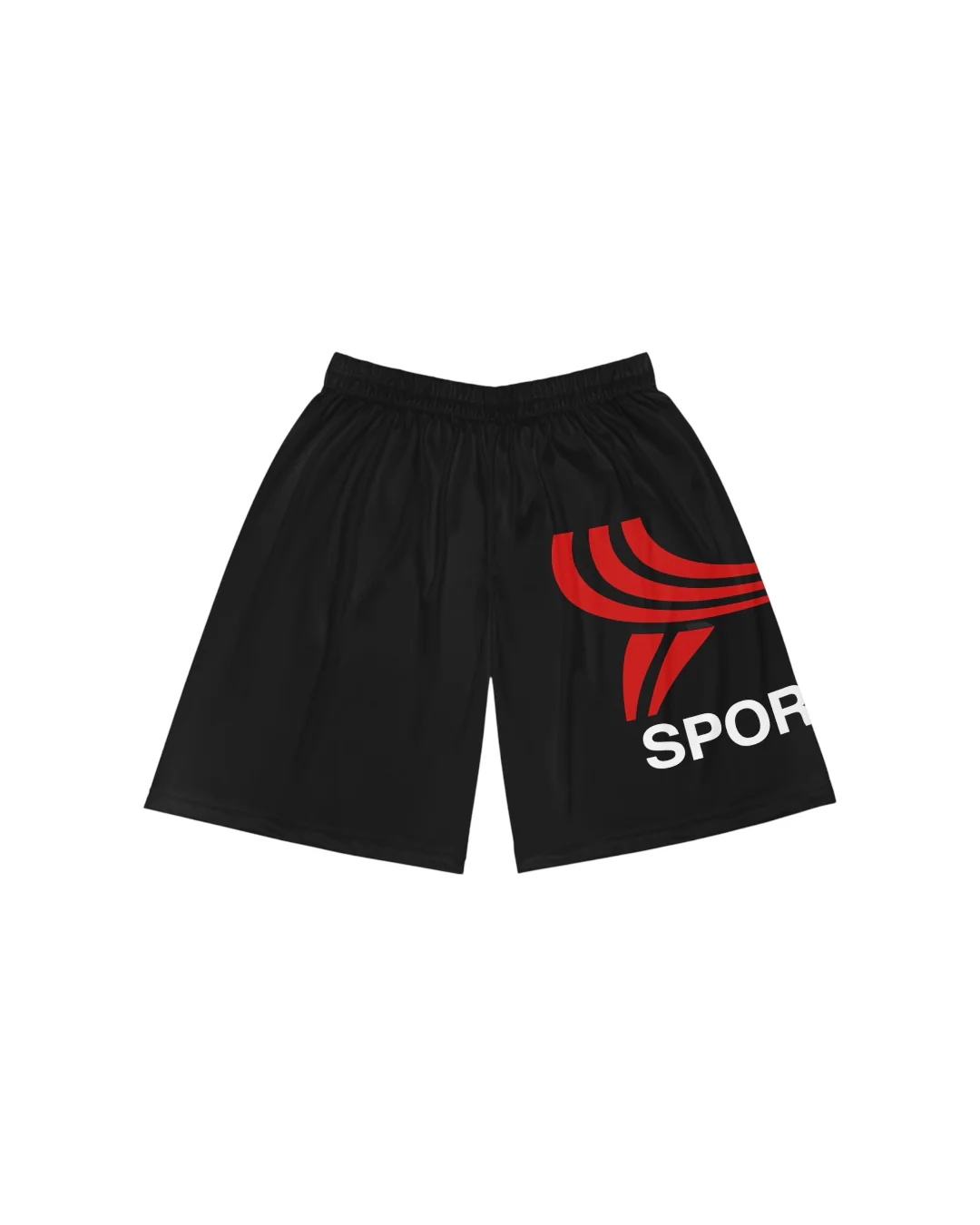 Yori sport logo Black Basketball Shorts (black/red)