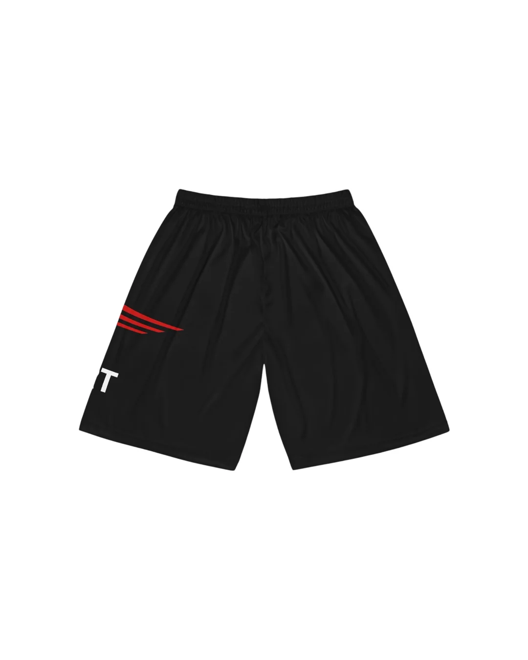 Yori sport logo Black Basketball Shorts (black/red) - Image 2