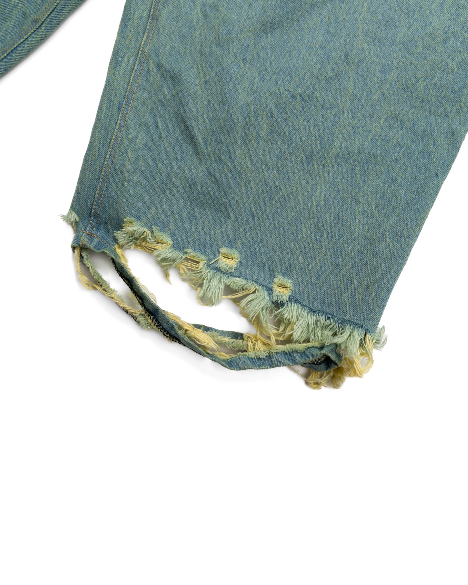 Tattered Double-Layer Basketball Denim (Blue/Red) - Image 4