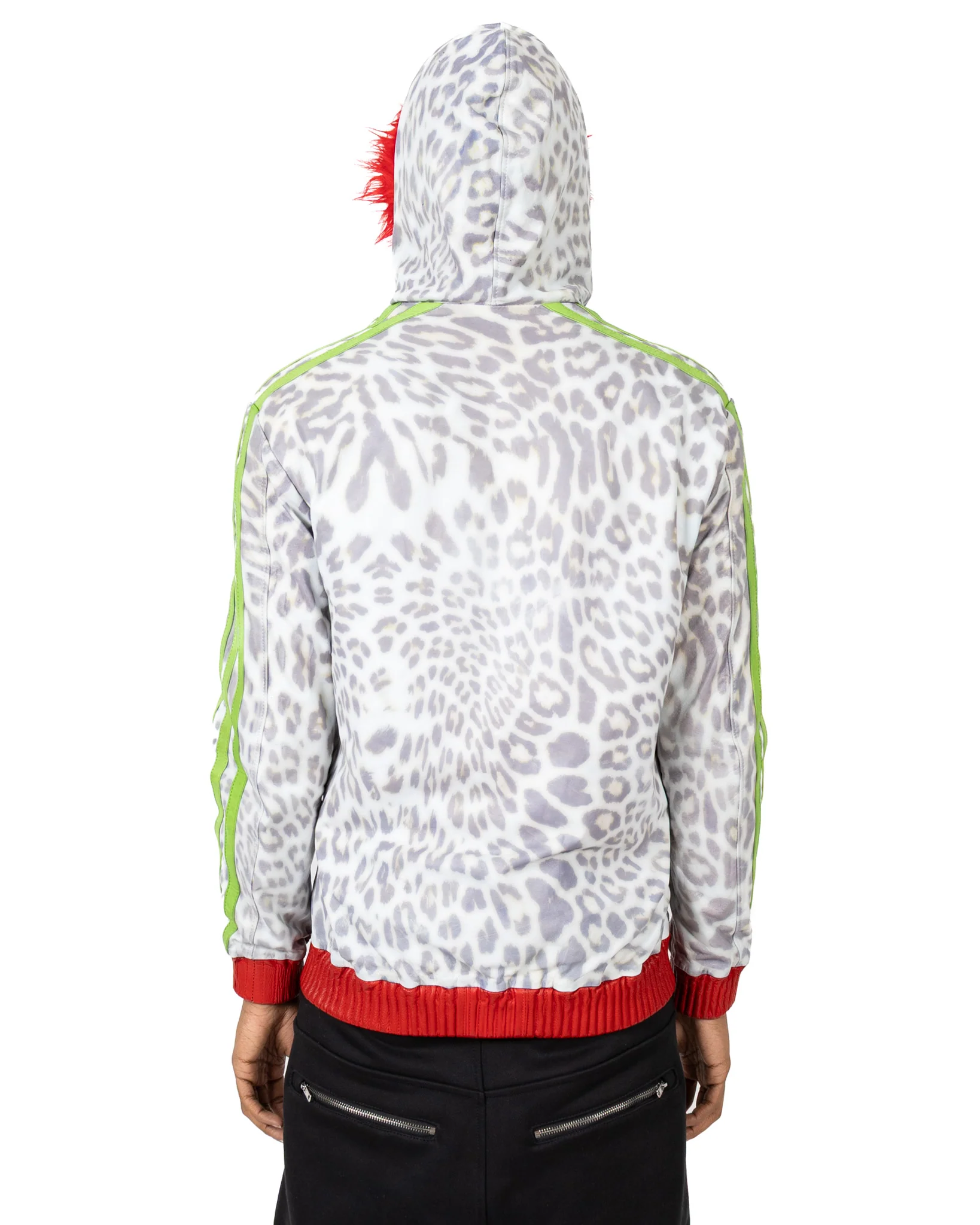 Yori Mainline Cheetah Leather Hoodie - Image 3