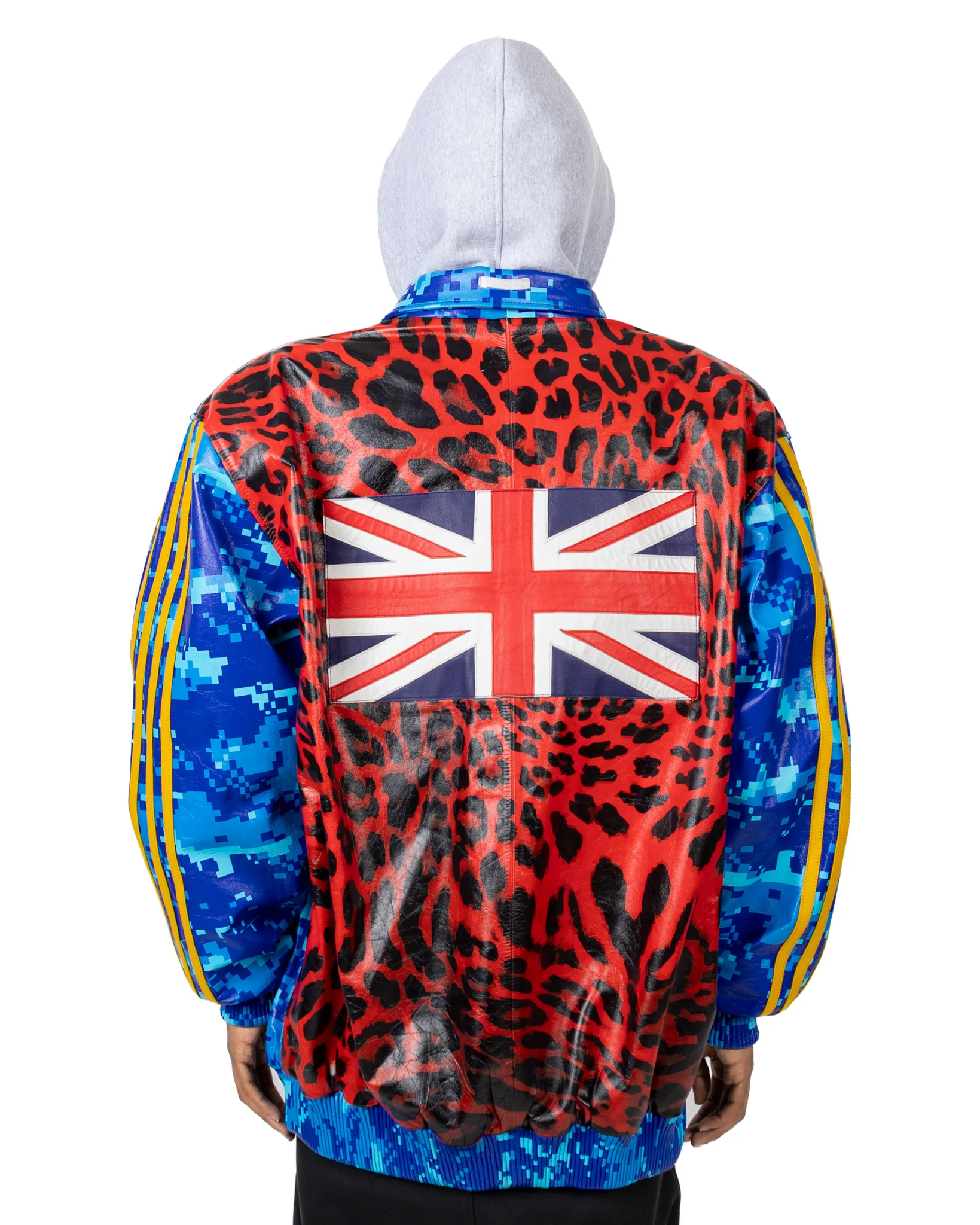 Yori Mainline Printed Oversized Leather Bomber Jacket - Image 3