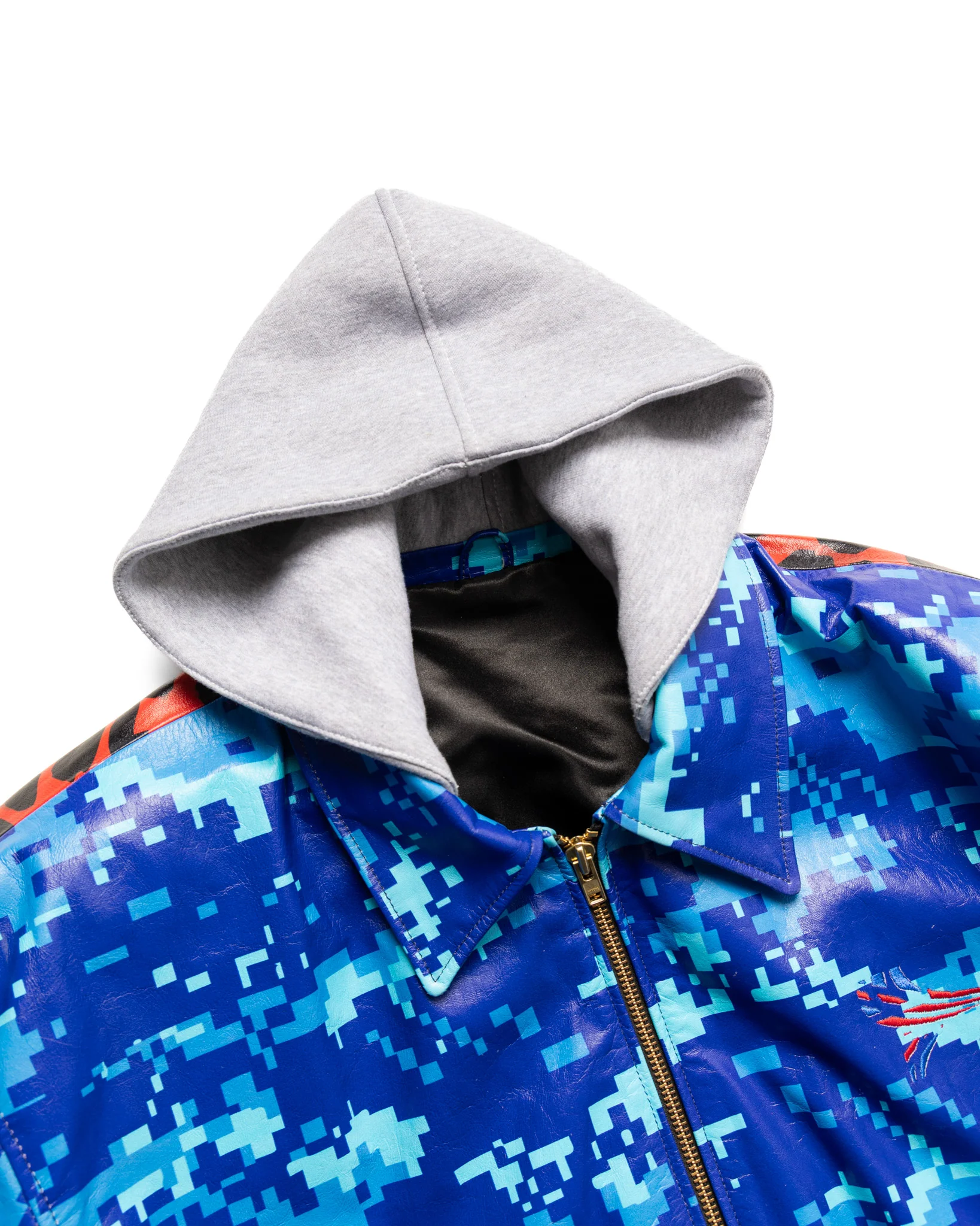 Yori Mainline Printed Oversized Leather Bomber Jacket - Image 4