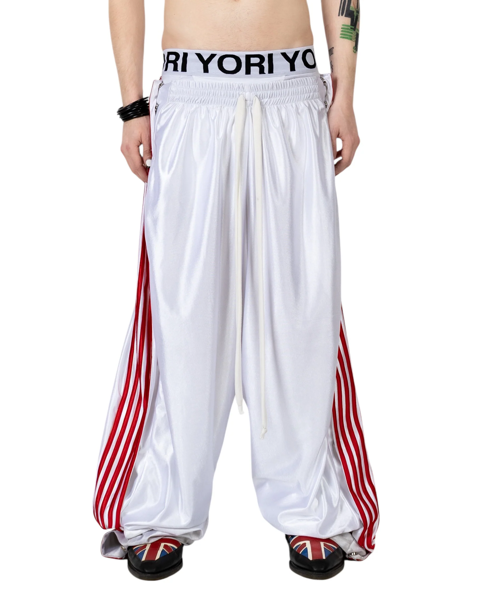 Yori Sport 5-Stripe Magnetic Rip-Off Sweats (White/Red) - Image 2