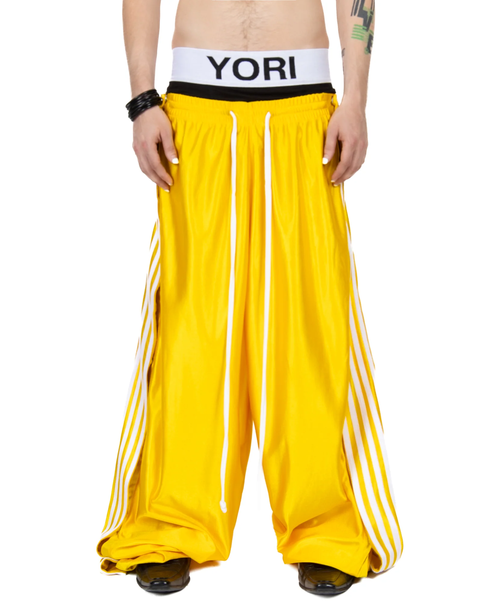 Yori Sport 5-Stripe Magnetic Rip-Off Sweats (Yellow/White)