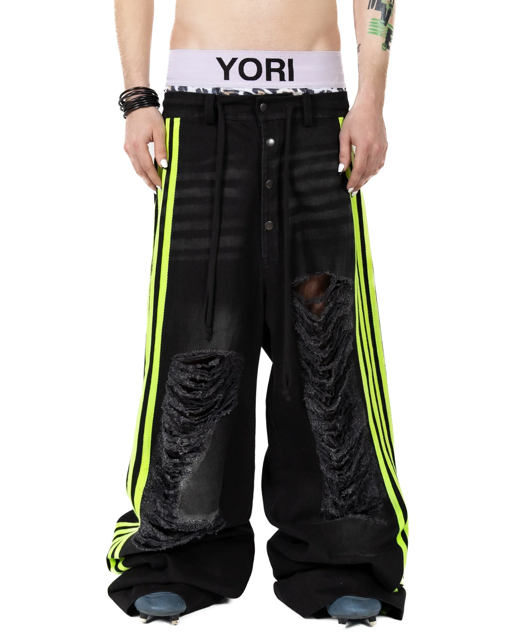 5-Stripe Denim (Black/Green)
