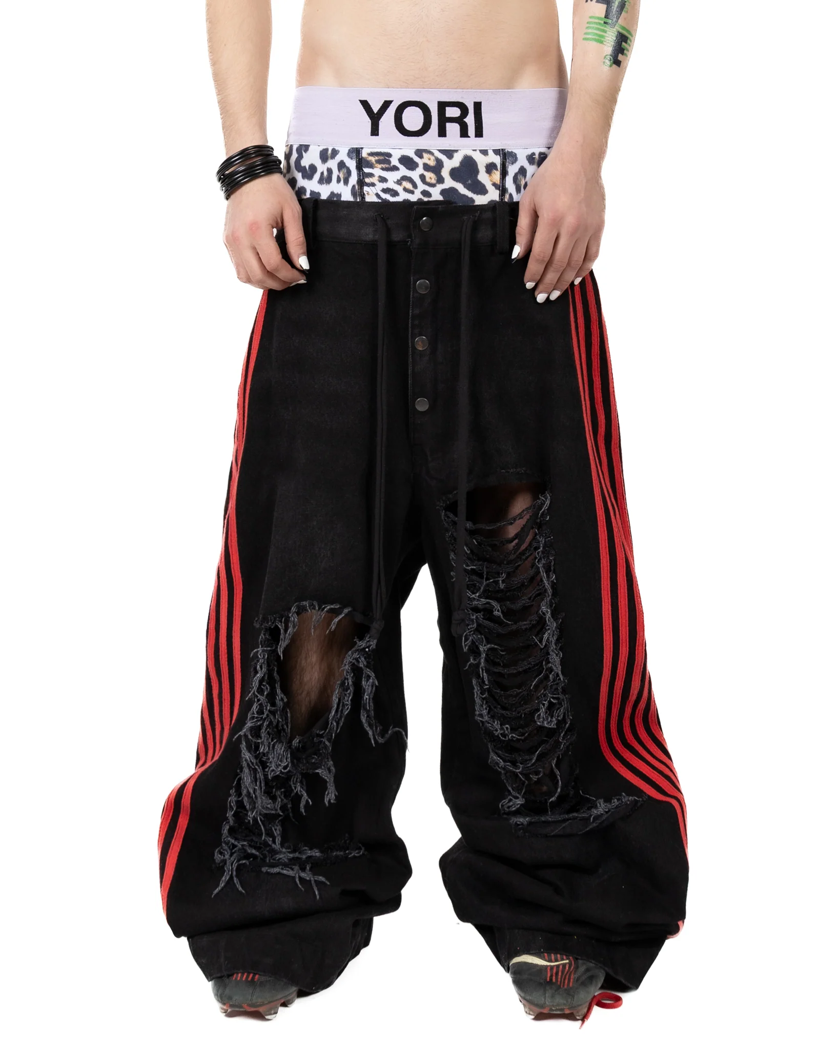 5-Stripe Denim (Black/Red)