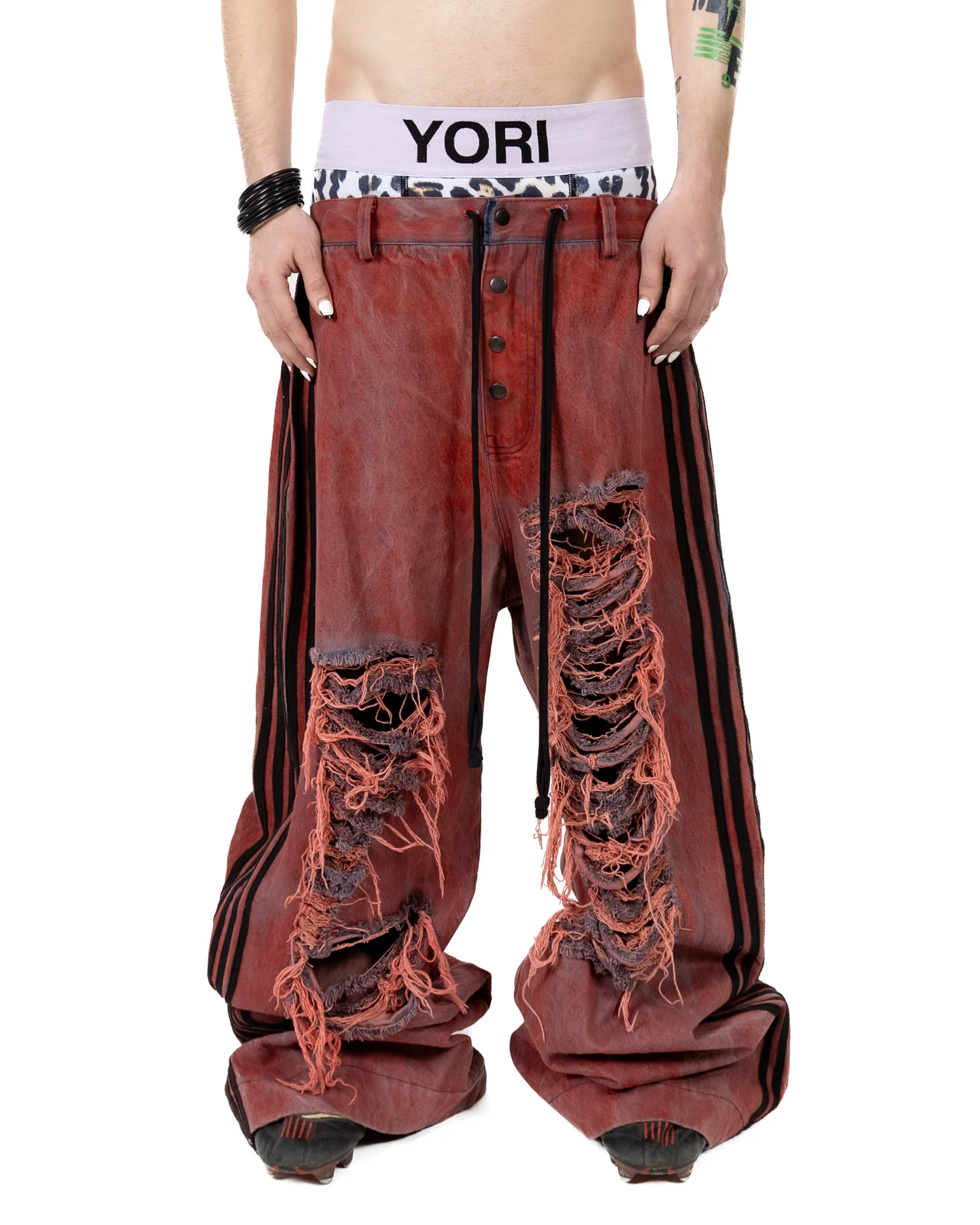 5-Stripe Denim (Red/Black)